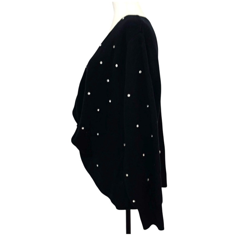 INC Diamond Embellished Twist-Front Black Sweater V-Neck Pullover 2X - Picture 5 of 9
